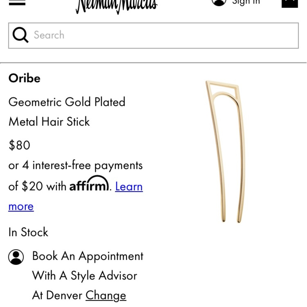 Oribe Geometric Gold Hair Stick - Picture 11 of 12